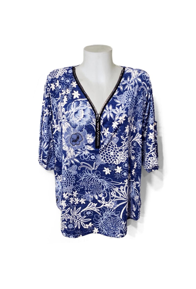 2651- Blouse col V manches mi-longues